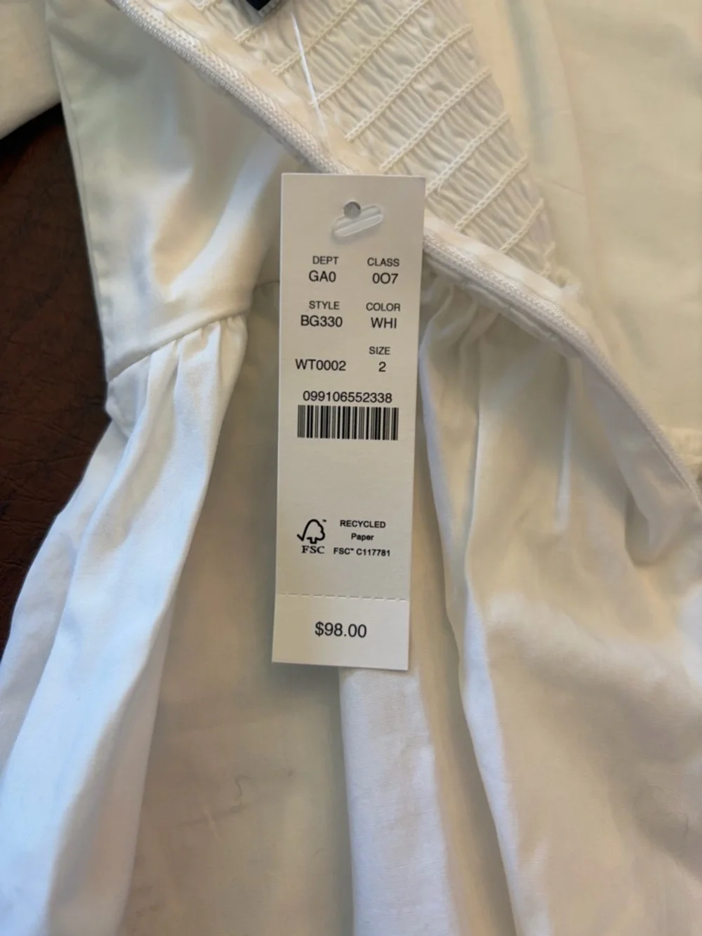 J. Crew White Square-Neck Peasant Blouse with Puff Sleeves